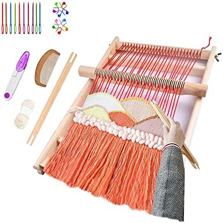 RRigo Weaving Loom Kit, 15.7" H x 11.8" W Wooden Tapestry Looms, Large Weaving Frame to Handcraft for Beginners, Came Pre-Warped for Quick Start by RRigo