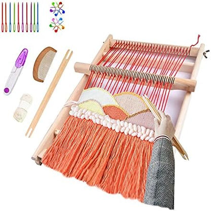 RRigo Weaving Loom Kit, 15.7" H x 11.8" W Wooden Tapestry Looms, Large Weaving Frame to Handcraft for Beginners, Came Pre-Warped for Quick Start by RRigo