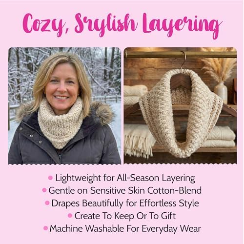 KnitPal Weekend Wrap Scarf Crochet Kit for Beginners (Pearl White) - Image 4