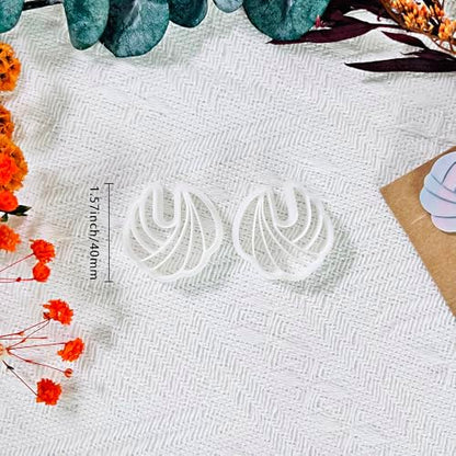 Xaekicr Polymer Clay Cutters – 2PCS Shell Swirl & Abstract Arch Clay Cutters for Polymer Clay Jewelry, Clay Tools and Earring Cutters for DIY Crafts and Earring Kit - Image 2