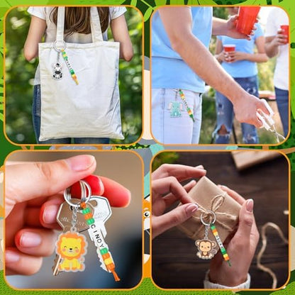 Suncalla 984 Pcs 24 Set Jungle Safari Animal Keychain Zoo Making Kit DIY - Image 5