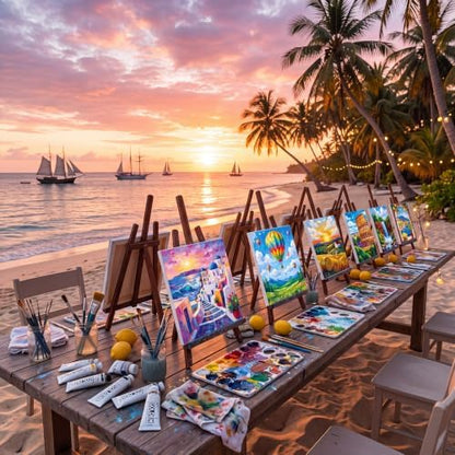 Cholemy 36 Pcs Paint and Sip Kit Gift for Adults 8''x10'',Natural Scenery - Image 2