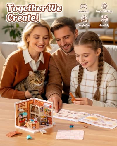Rolife Super Creator Furry Friends' Home DIY Miniature House Kit, Snap-Fit Plastic 3D Puzzle No Glue Needed, Stackable Pet Store Room Decor Gift for Adults & Teens, 89 PCS - Image 2