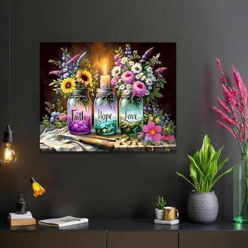 Pxzcrypha Faith Hope Love Paint by Number Kits for Adult Beginner 16X20inch - Image 7