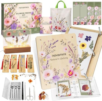 Novamira Wooden Flower Press Kit, Complete Pressed Flower Craft Supplies by Unknown