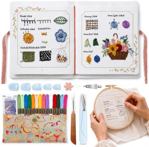 FONLAY Embroidery Stitch Book Kit for Beginners Step-by-Step Video Guide by Unknown