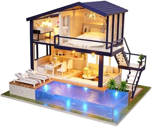 Flever Dollhouse Miniature DIY House Kit Manual Creative with Furniture for Romantic Artwork Gift (Perfect Time Apartment) by Flever