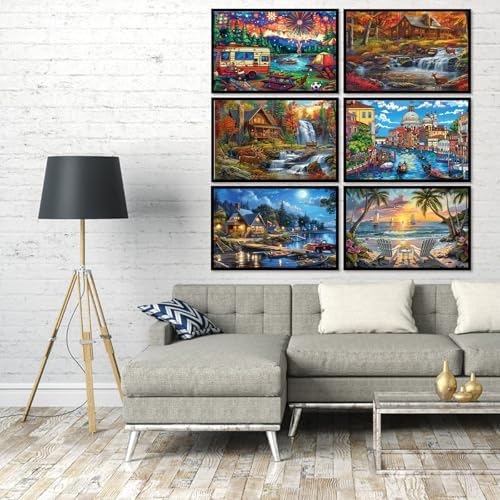 DOTSOPS 6 Pcs Landscape City Diamond Painting Kits Art Adults Painting Kits - Image 5
