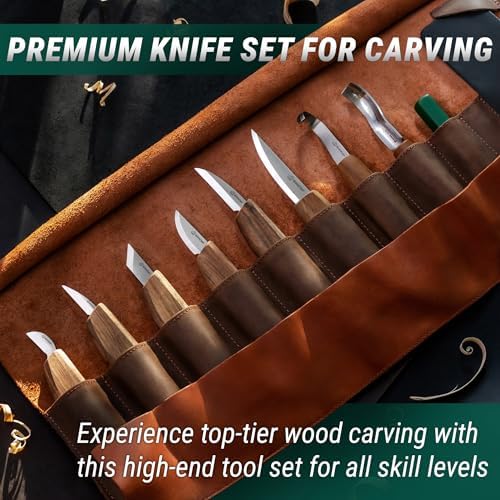 BeaverCraft Deluxe Wood Carving Kit S18X - Wood Carving Knife Set - Spoon Carving Tools Set - Whittling Knives - Woodworking Wood Carving Tools Large Whittling Kit S18X - Image 2