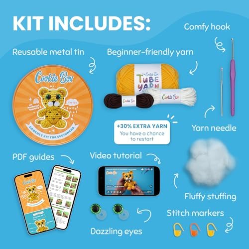 Cookie Box Crochet Kit for Beginners, Leopard Leo - Image 2