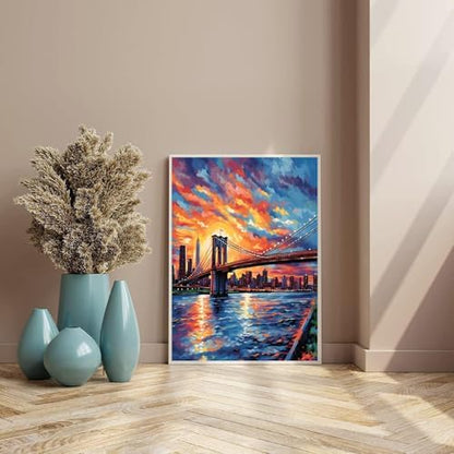 YOLENIX Paint by Numbers for Adults and Kids, Cross-sea Bridge Painting by Number Kits On Canvas, Number Artist Paint by Number Kit Funny DIY, Home Wall Decor, Gifts 12X16inch ﻿ - Image 3
