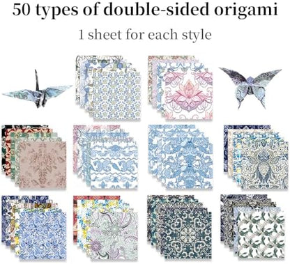 6x6" Origami Paper,50Sheets Double Sided Colored Paper,Square Craft Paper - Image 3