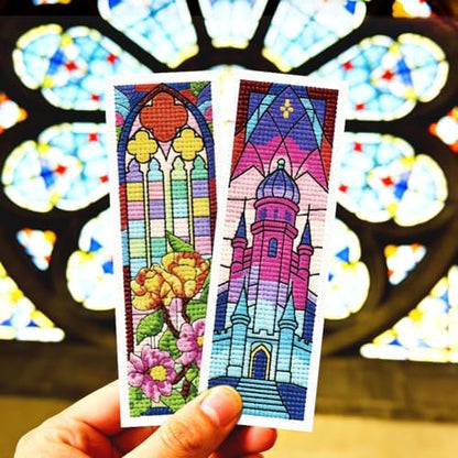 ORIGACH 6 Set Fantasy Stained Glass Cross Stitch Bookmark Kit for Beginner - Image 5