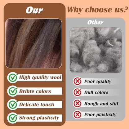 7.02 oz Colored Wool Roving Felting Wool Bulk Needle Felting - Image 4