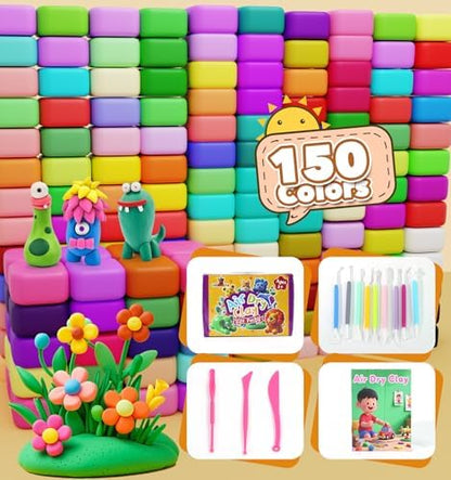 Air Dry Clay for Kids 150 Packs Air Foam Clay, Magic Clay, Non-Sticky Soft and Super Light Molding Clay with Sculpting Tools, Guide, Arts and Crafts Gift for Boys Girls Kids 3 Age+ - Image 2