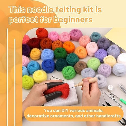 SOCNITC 45 Colors Needle Felting Kits Needle Felting Supplies with Tools - Image 6