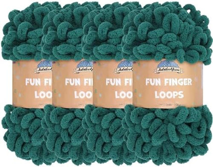 JubileeYarn Fun Finger Loops Yarn - Jade - 4 Skeins by BambooMN