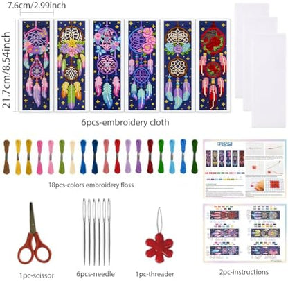 ORIGACH 6 Set Dream Catcher Cross Stitch Bookmark Kit for Beginner - Image 2
