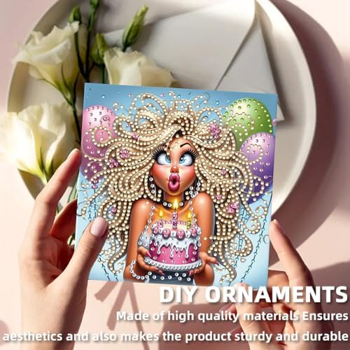 12 Pack Cute Grandma Diamond Painting Greeting Kits DIY 5D Diamond Art with Envelopes & Rhinestones, Creative Christmas Birthday Gifts for Adults, Family, Friends - Image 4