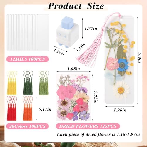 326Pcs Pressed Flower Bookmark Making Kit, DIY Bookmark Kit for Book Lover - Image 2