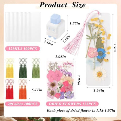 326Pcs Pressed Flower Bookmark Making Kit, DIY Bookmark Kit for Book Lover - Image 2