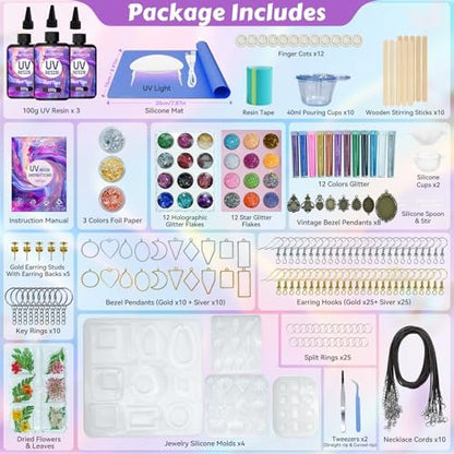 Bond Craftor UV Resin Kit 300g, Hard Type for Jewelry Making - Image 5