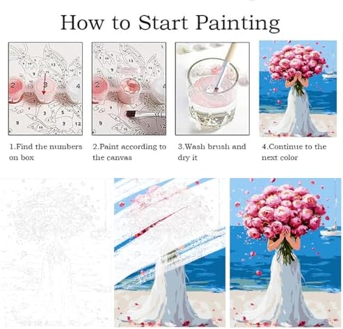 ZRIZQ Women Paint by Numbers Kit for Adults Beginner,Woman,16x20 - Image 5