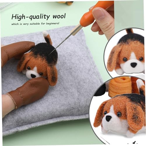 Needle Felting Kit, Needle Felting Kit, Animals Needle Felting Kits for Beginners, Cute Dog DIY Felting Wool and Needles Set with Instruction for Needle Felting Craft Project - Image 5