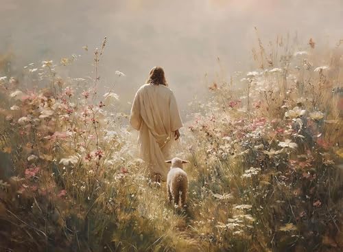 Jesus Paint by Numbers Kit for Adults Framed Canvas 12X16 in, Frameworkless by FairylandJinWenn