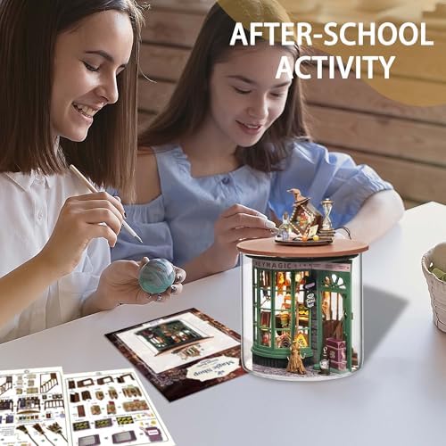 Flever Dollhouse Miniature DIY House Kit Creative Room Dream Bottle Series with Furniture for Romantic Valentine's Gift (Magical Shop) - Image 5