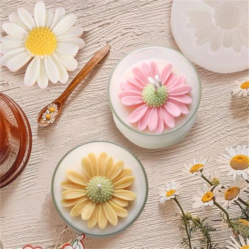 9Pcs Flower Silicone Molds for Candle Making 3D Sunflower Rose Peony Daisy Shape Silicone Soap Molds for DIY Home Decor Handmade Gift (9PCS Flower Mold Set) - Image 6