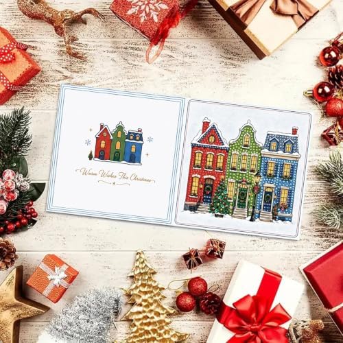 BAYUNOE 6Pcs Christmas Diamond Art Painting Greeting Card Kit with Envelope - Image 2