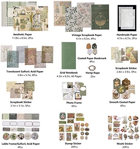 JOYCHOIC Vintage Junk Journal Supplies Aesthetic Journaling Kit, Scrapbook Papers Stickers Large Collection for Bullet Scrapbooking Materials, Planner DIY Arts Craft Collage, Adults - Image 4