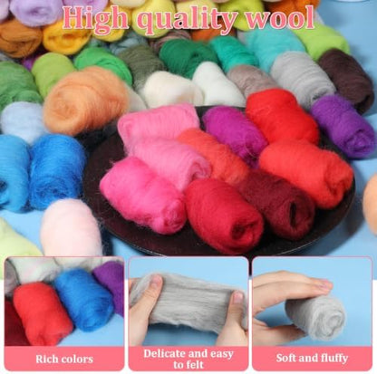 MySHUCE 72 Color Needle Felting Kit, Wool Felting with Needle Felting Tools - Image 4