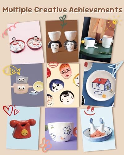 Air Dry Clay Kit for Adults & Kids with Exclusive Stamp | Extra Clay - Complete Sculpting Pottery Kit for DIY, Valentines Day Gifts, Couples Date Night Arts & Crafts Set, Gloss Varnish - Image 4