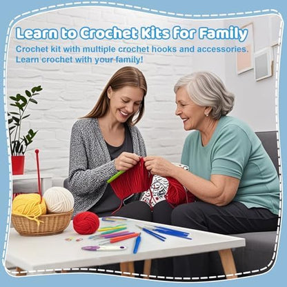 HYHJMISTY Beginner Crochet Kit with Ergonomic Hooks for Adult DIY Gift - Image 5
