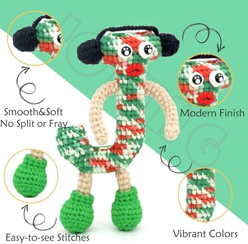 4 Pack Rainbow Beginner Crochet Yarn for Crocheting Knitting Multicolor Cotton Crochet Yarn for Beginners with Easy-to-See Stitches Cotton-Nylon Blend Easy Yarn for Beginners(Christmas Tone) - Image 5
