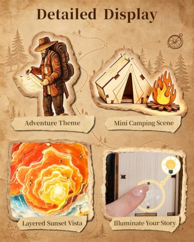 3D Puzzles for Adults-Starry River Quest, DIY Storybook Book Nook Nightlight, Wooden Building Kit Storybook Puzzle, Home Decor Gift for Adults Book Lovers - Image 4