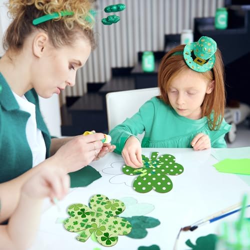 Wooden Shamrock Ornaments to Paint St. Patrick's Day Decoration Cutouts Unfinished 24PCS 3.15 Inches, DIY Blank Unfinished Wood Discs Ornament for Home Farmhouse Crafts Hanging Spring Decorations - Image 5