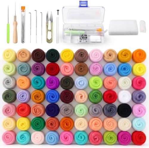 EIHPDEI 70 Colors Needle Felting Kit for Beginner by Unknown