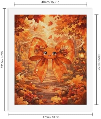 Paint by Numbers Kit for Adults Beginner Art Decor Orange Autumn Bow - Image 3