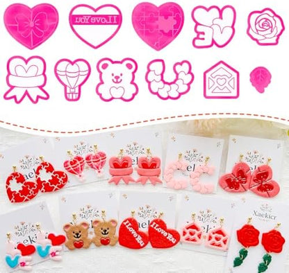Xaekicr Heart Shape Polymer Clay Cutters Set – Polymer Molds & Clay Cutters for Polymer Clay, Decorative Earring, Clay Tools by Xaekicr