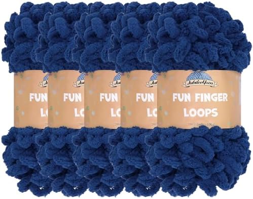 JubileeYarn Fun Finger Loops Yarn - Navy - 5 Skeins by BambooMN