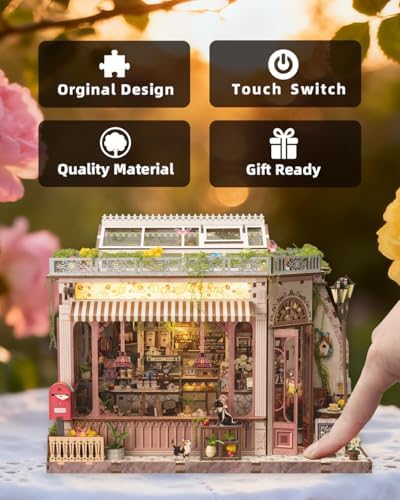 Book Nook Kit - DIY Miniature House Diorama Dollhouse Kit, Booknook Tiny Coffee Shop Bookshelf Decor, 3D Wooden Puzzle for Adults,DIY Hobby Craft Gift(Café des Deux Moulins) - Image 4