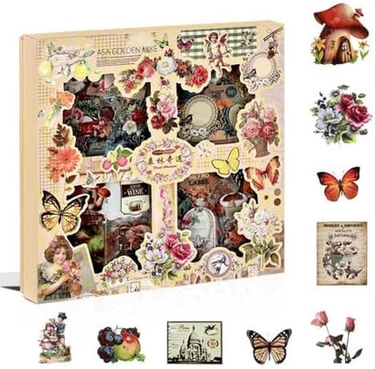 Vintage Botanical Stickers for Journaling, 510 Pcs, 100 Sheets by Dwpetzo