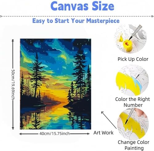 Paint by Numbers Kit for Adults, Starry Tree Adult Paint by Number Kits - Image 2