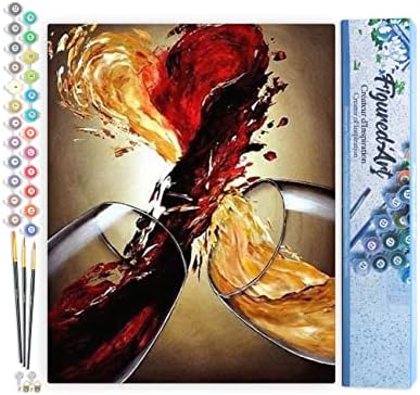 Figured'Art Paint by Numbers for Adults Wine Mix 16"x20" - Craft Art Painting DIY Kit Rolled Canvas Without Frame by FiguredArt