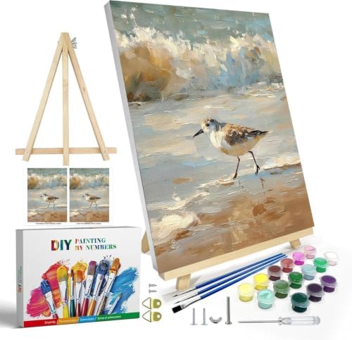 WUDWL Paint by Numbers Kit for Adults Framed Canvas, with Wooden Easel - Image 2