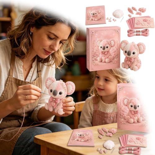 Pink Woodland Friends DIY Felt Patchwork Kit, Pastoral Wild Creatures Handicraft Activity, Manual Tailoring Bundle for Cute Ornament Shelf Décor Quilting Crafting Creative Gift Projects (Pink#D) - Image 5