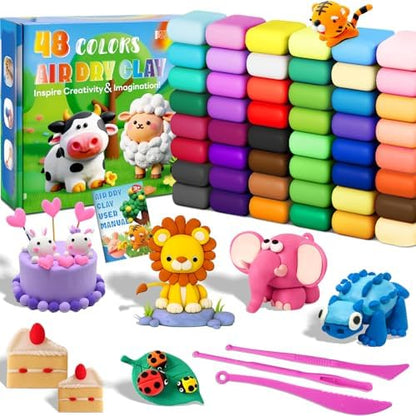 MuseLuxe Air Dry Clay - 48 Colors Modeling Clay Kit by Unknown